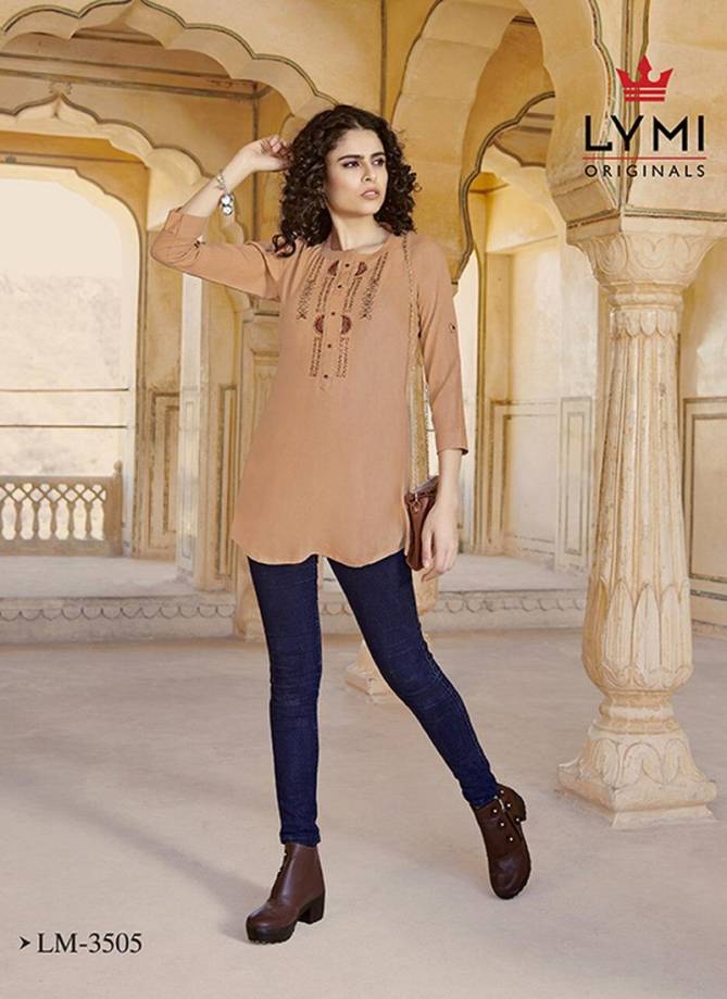 Mentos Latest fancy Designer Casual Wear Embroidery Work Flex Rayon Westren Ladies Top Collection